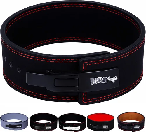 IBRO Cinturón de palanca para levantamiento de pesas – Cinturón de 8 mm, 10 mm o 13 mm de potencia extrema y resistencia en cuero genuino - Para