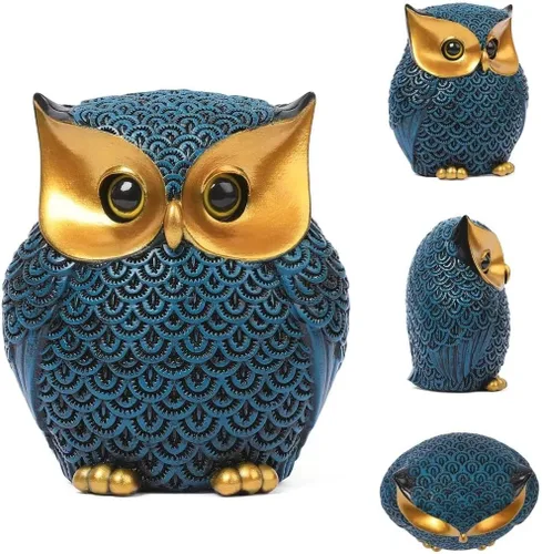 Miniatura 5 de Figuritas de búho Artpaul para decoración del hogar, pequeños artículos de decoración para estantes, decoraciones para sala de estar y oficina