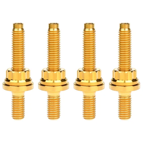 Miniatura 25 de Tornillo de titanio M8 M10x45 54 55 2.559 in paso 1.25 Kit de pernos de escape automotriz Kit tornillos, tuercas y arandelas Kit de 4 piezas