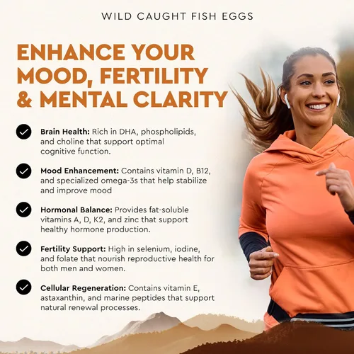 Miniatura 4 de Ancestral Supplements Huevos de Pescado Capturados en Estado Salvaje, 2400mg, Suplemento de Omega-3 que Apoya la Salud del Cerebro, Corazón