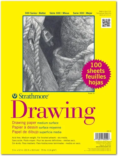 Miniatura 6 de Strathmore 300 Series - Bloc de papel para dibujo, encuadernado con alambre superior, 9 x 12 pulgadas, 50 hojas (70lb/114g) - Papel de artista