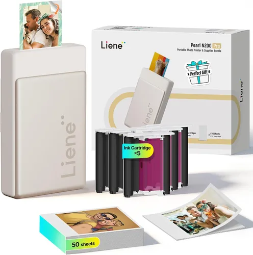 Miniatura 9 de Liene Pearl N200 Pro - Impresora fotográfica portátil AI, mini impresora instantánea para iPhone Smartphone, sublimación de tinte térmico