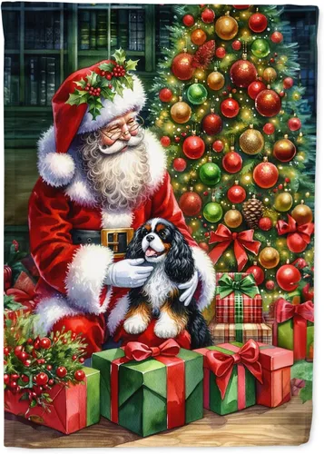 Miniatura 119 de Caroline's Treasures DAC4159CHF - Bandera de casa de Husky siberiano y Papá Noel para porche, grande, para colgar en la pared, poliéster