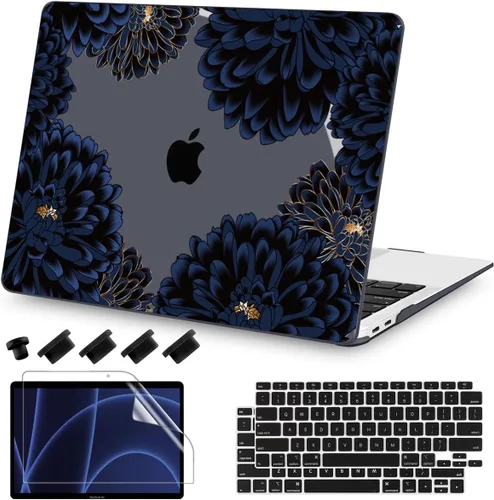Miniatura 18 de Teryeefi Funda compatible con MacBook Air de 13 pulgadas M1 2021 2020 2019 2018 versión A2337 A2179 A1932 con Touch ID, carcasa rígida de plástico