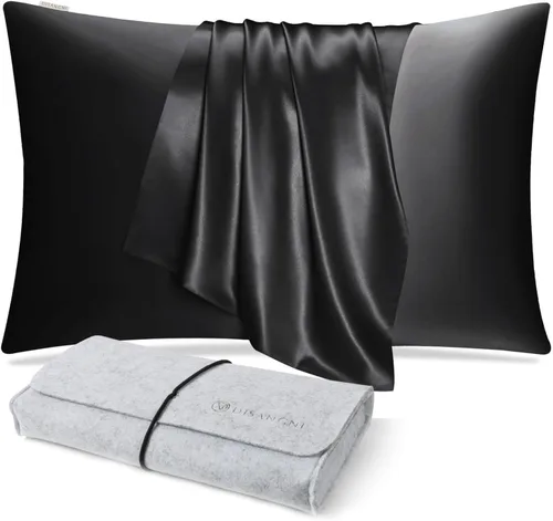 Miniatura 34 de DISANGNI Funda de almohada de seda de morera 100% natural para cabello y piel con cremallera oculta, 22 momme ambos lados