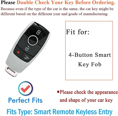 Miniatura 2 de SANRILY Funda de llave inteligente para Mercedes Benz Clase E C, Negro