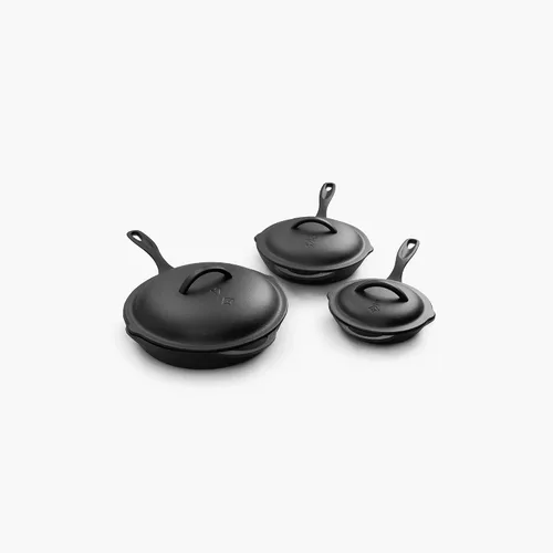 Miniatura 6 de Barebones Tapa de sartén de hierro fundido de 12 pulgadas, tapa para varias sartenes antiadherentes y utensilios de cocina, tapa de sartén
