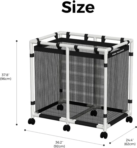 Miniatura 6 de Contenedor de almacenamiento para piscina, 105 galones, soporte para fideos, juguetes, flotadores, toallas, organizador de malla para equipos