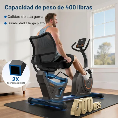 Miniatura 4 de Niceday Bicicleta estática reclinada, bicicleta reclinada para el hogar, bicicleta estacionaria reclinada con capacidad de peso de 400 libras