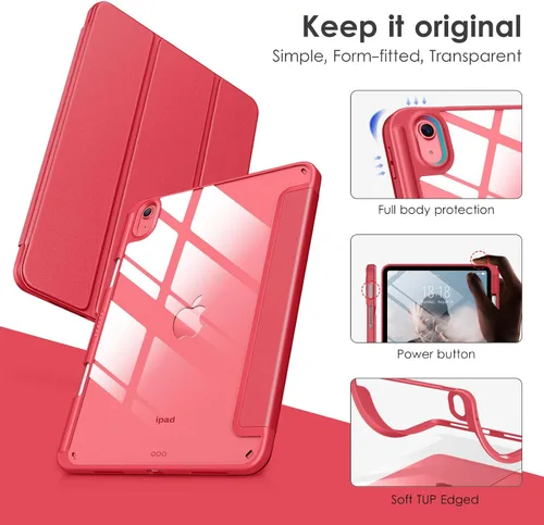 Miniatura 3 de DTTOCASE - Funda para iPad de 10.ª generación de 2022, 10.9”, reverso transparente y marco de poliuretano termoplástico antigolpes