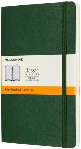 Moleskine - Cuaderno clásico, tapa blanda, tamaño L (5 x 8.25 pulgadas), cuadriculado, verde mirto, 192 páginas