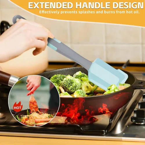 Miniatura 3 de Cepillo y espátula de silicona para untar – Extra largo, resistente al calor, para hornear, raspar, mezclar, barbacoa, parrilla, cocina, cocina