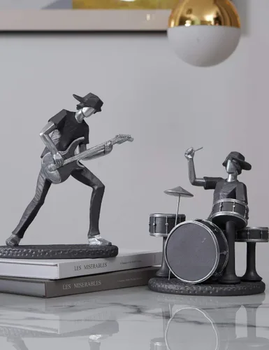 Miniatura 4 de HAUCOZE Estatua de músico, estatua musical, regalo, decoración del hogar, centro de mesa, escultura para piano estudio, dormitorio, poliresina, 9.5
