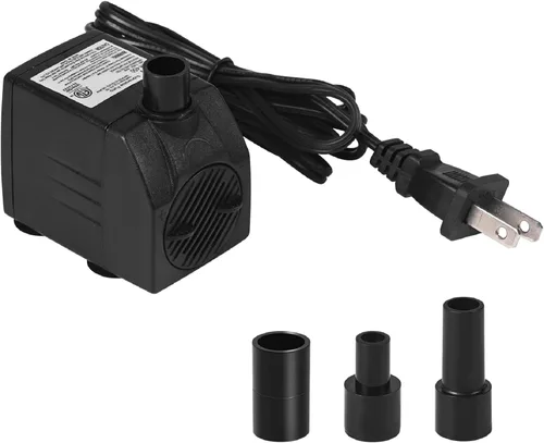 BARST Mini bomba de agua sumergible de 40 GPH con cable de alimentación de 6 pies, 2 boquillas | 3.2 W, 150 L/H, ultra silencioso para acuario,