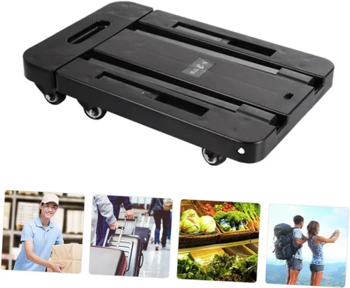 Miniatura 6 de DECHOUS Carro plegable de la compra con ruedas, carrito de jardín plegable de la oficina, carrito plegable al aire libre, herramienta de carro