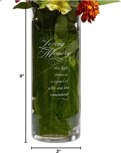 Miniatura 4 de Hortense B. Hewitt in Loving - Jarrón de cristal con memoria: esta luz brilla como un símbolo de vida y amor recordado, 9 x 3 pulgadas