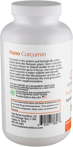 Miniatura 3 de One Planet Nutrition Nano Curcumina 500 mg cápsulas vegetales (240 porciones), tamaño familiar, nano para alta absorción, apoya la salud