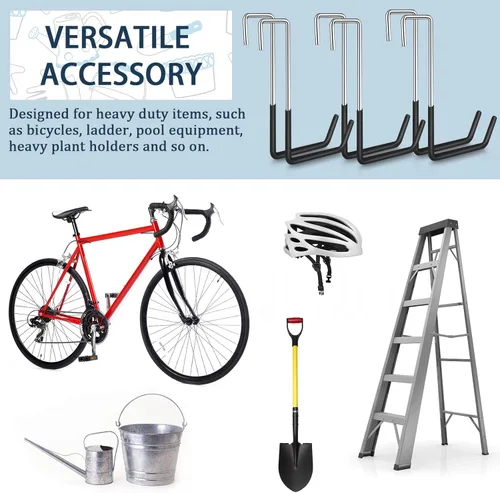 Miniatura 4 de BOBOKA Paquete de 6 ganchos resistentes para colgar ganchos grandes con revestimiento de vinilo en forma de S para colgar escaleras, perchas