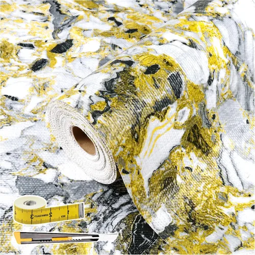 Miniatura 36 de Lámina para revestir estantes y cajones de cocina y baño, impermeable, antideslizante, sin adhesivo, fácil de limpiar, incluye cuchillo y cinta