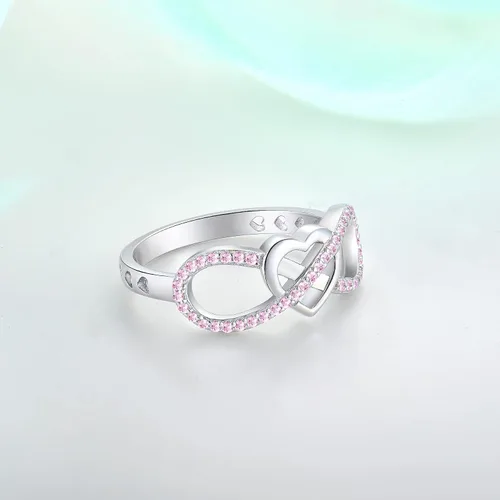 Miniatura 5 de STARCHENIE Anillo de corazón infinito para mujer, plata de ley 925, anillo de promesa, talla 10