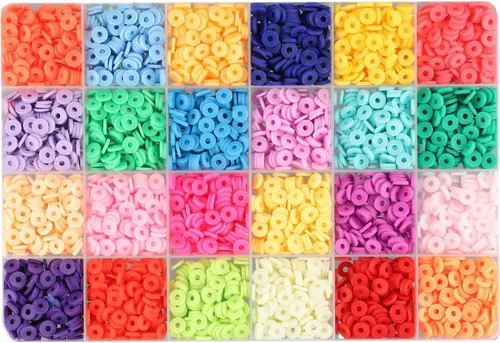 Miniatura 8 de 2000 unidades - 6800 cuentas de arcilla para hacer pulseras, cuentas espaciadoras de 0.236 pulgadas para hacer joyas, aretes, pulseras, collares, 24