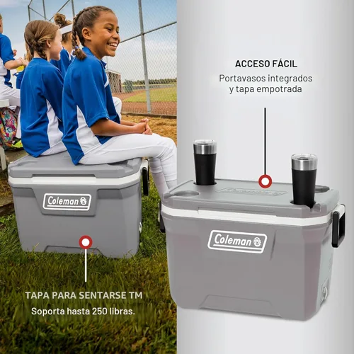 Miniatura 5 de Coleman Classic Series - Hielera portátil con aislamiento, resistente a fugas, para exteriores, conversa el hielo hasta por 5 días, 52, 70, 120