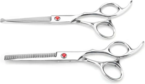 Miniatura 5 de Tijeras de peluquería, Tijeras de adelgazamiento de corte Conjunto de tijeras texturizantes para el cabello Salón de la Familia de Diente Plano