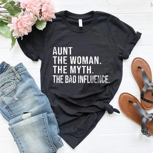 Miniatura 6 de Funny Aunt T-Shirt, Aunt T shirt, Best Auntie Ever Tee, Auntie Tee, Aunt Gift, Gift For Aunt, Aunt The Women The Myth The Bad Influence Shirt