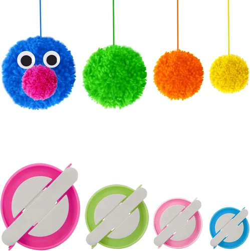 Juego de herramientas para hacer pompones Knewmart de 4 tamaños para hacer bolas esponjosas tejidas y decorar tejidos en lana