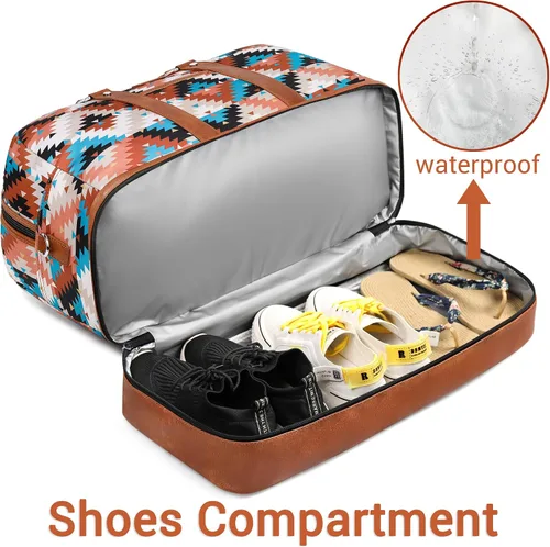 Miniatura 120 de IBFUN Bolsas de fin de semana para mujer, bolsa grande de lona para viaje, bolsa de viaje con compartimento para zapatos, 21 pulgadas, juego de 3