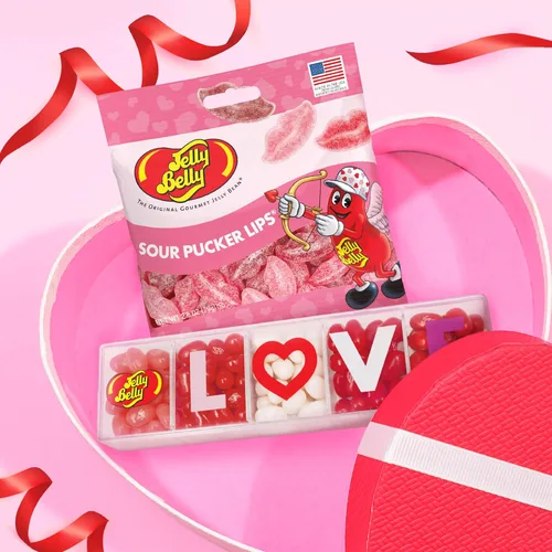 Miniatura 4 de Jelly Belly Valentine Sour Pucker Lips 2.8 oz Grab & Go Bolsa