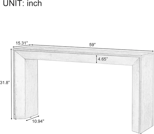 Miniatura 2 de Mesa consola moderna de 59 pulgadas, color negro, mesa de entrada elegante y versátil para sofá detrás del sofá para sala de estar, pasillo