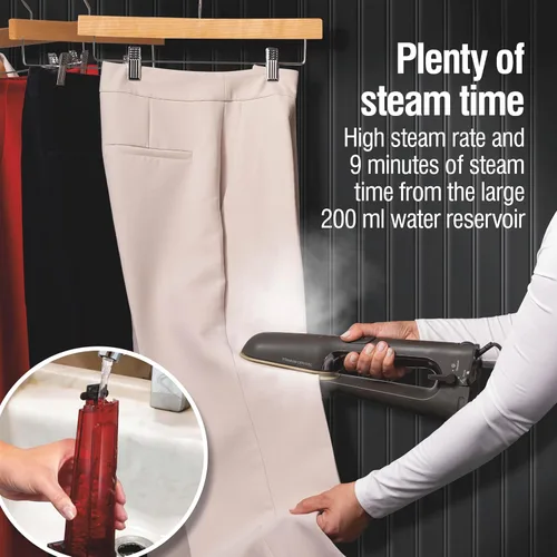 Miniatura 5 de CHI SteamPress 3-en-1 vaporizador de mano para prendas y plancha de vapor con sujeción, sin necesidad de tabla de planchar, tanque de agua de 200ml