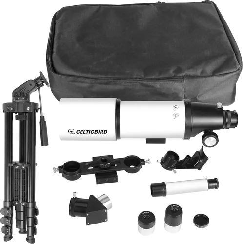 Miniatura 8 de Telescopio Celticbird para adultos de alta potencia, apertura de 80 mm, montura AZ de 600 mm, telescopio refractor para niños principiantes