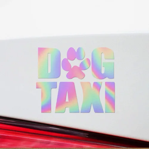 Miniatura 2 de ANDstic532412HO - Calcomanías de taxi de perro con huella de pata (holograma) (juego de 2) calcomanías de vinilo impermeables de alta calidad