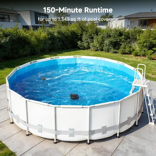 Miniatura 8 de Pooloob PF1 - Aspirador inalámbrico para mantenimiento diario de la piscina, limpieza de piso solo para piscinas sobre el suelo, triple filtración