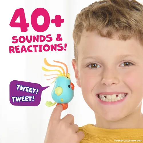 Miniatura 5 de Fingerlings Sweet Tweets Interactive Bird - Graba y reproduce mensajes secretos, incluye más de 40 sonidos y reacciones - Debbie (rosa)