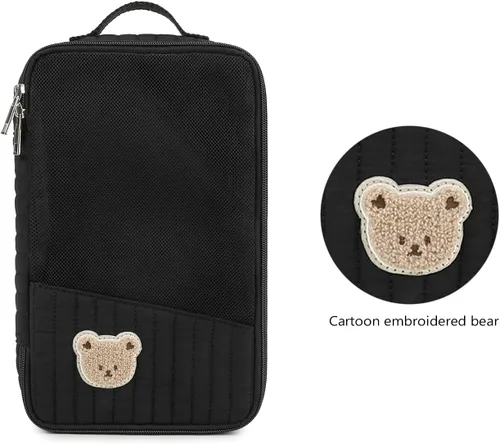 Miniatura 4 de Bolsas organizadoras para pañales para bebé, paquete de 2 bolsas impermeables para pañales para colgar pañales, bolsa de malla de oso de conejo