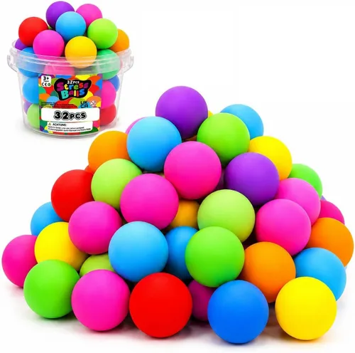 Miniatura 7 de Pelotas estrujables para niños y adultos: paquete de 18 bolas elásticas para aliviar el estrés nerviosismo, terapia de manos, pelota sensorial