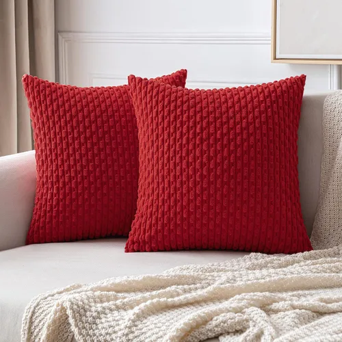 Miniatura 35 de MIULEE - Paquete de 2 fundas de cojín decorativas, modernas y boho, de terciopelo, con textura a rayas, para sofá, cama, sala de estar, decoración