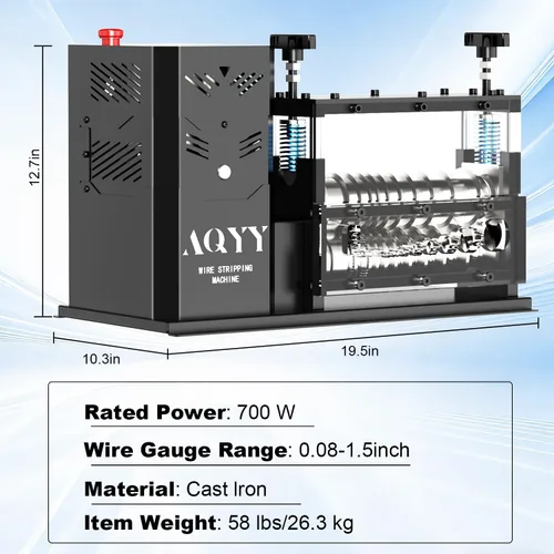 Miniatura 6 de Máquina peladora de cables eléctrica, pelacables automático de 11 canales para cables de cobre de 0.08 a 1.5 pulgadas, máquina pelacables de 700 W