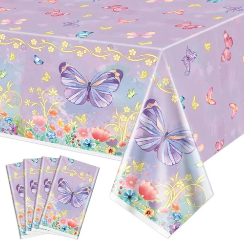 Miniatura 9 de 4 manteles de fiesta de mariposas, mantel de decoración de cumpleaños de mariposa, manteles rectangulares coloridos con diseño de mariposa