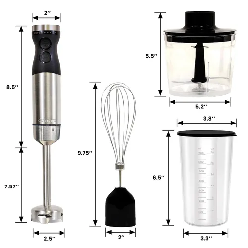 Miniatura 7 de Kenmore - Batidora de inmersión de mano, batidora de mano eléctrica con eje de acero inoxidable, batidora, velocidad variable para batidos