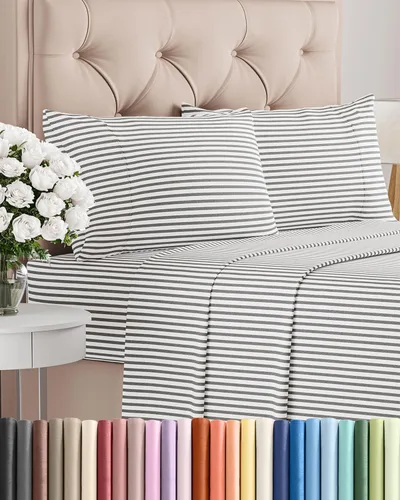 Miniatura 83 de Juego de sábanas Queen de 6 piezas, sábanas tamaño Queen, ropa de cama suave de lujo de hotel, refrescante, cómoda y transpirable, 1 encimera, 1 26