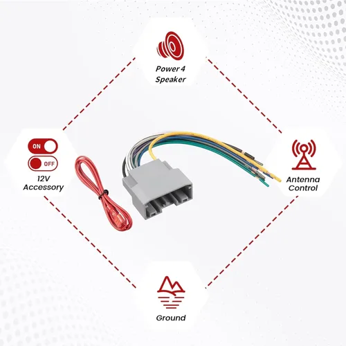 Miniatura 3 de RED WOLF Cableado de radio de automóvil para Dodge Dakota Chrysler 300 Jeep Grand Cherokee 2008-2010 Receptor de radio Sirius CD Player Instalar