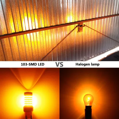 Miniatura 6 de PHINLION 7443 7444 - Bombillas LED ámbar para intermitentes súper brillantes, 2800 lúmenes, 103-SMD, doble filamento, T20, WY21W, 7440NA, 7444NA