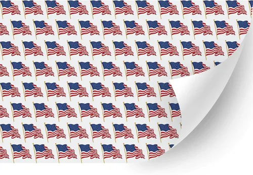 HTV4U Vinilo de transferencia de calor con estampado American Theme (bandera ondulada, 18.5 pulgadas x 3 yardas) – Vinilo impreso de Estados Unidos,