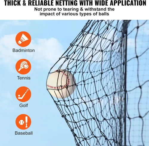 Miniatura 39 de VEVOR Jaula de bateo de béisbol, red profesional de entrenamiento de bateo de béisbol de sóftbol, resistente, resistente, cerrada, de polietileno