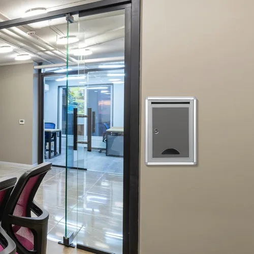 Miniatura 2 de Buzón de correo con cerradura de llave, montaje en pared, buzón de metal, caja de seguridad para sobres de dinero, tarjetas, tamaño pequeño