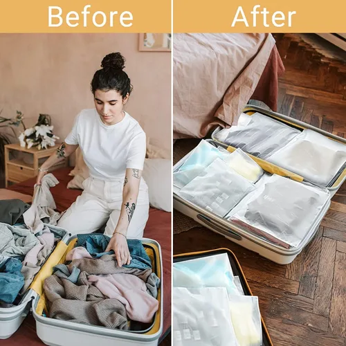 Miniatura 2 de Bolsas transparentes con cierre resellables para ropa, 3 mil de grosor, 9 x 12 pulgadas, sobres de plástico grandes de viaje para ropa, 100 bolsas